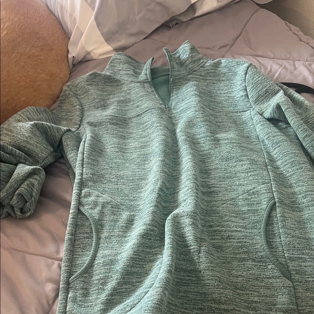 Green Quarter-Zip Pullover